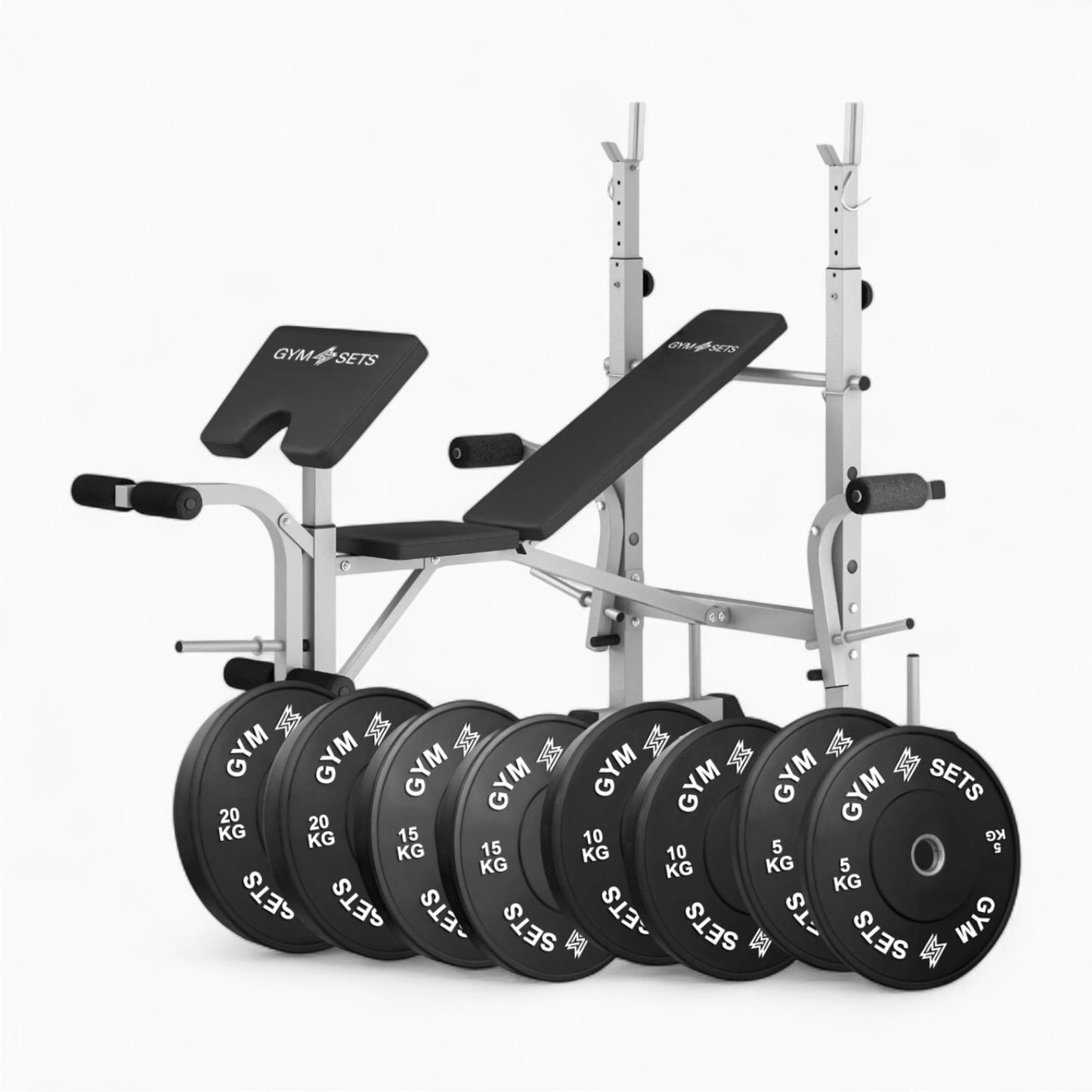 GymSets Adjustable Weight Bench + Preacher Curl