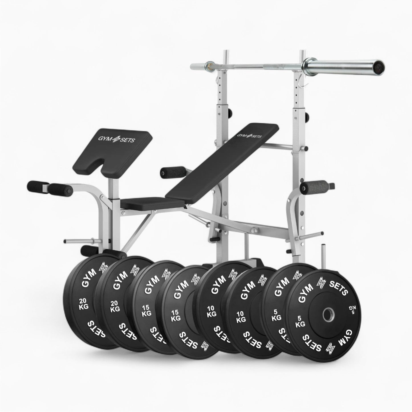 GymSets Adjustable Weight Bench + Preacher Curl