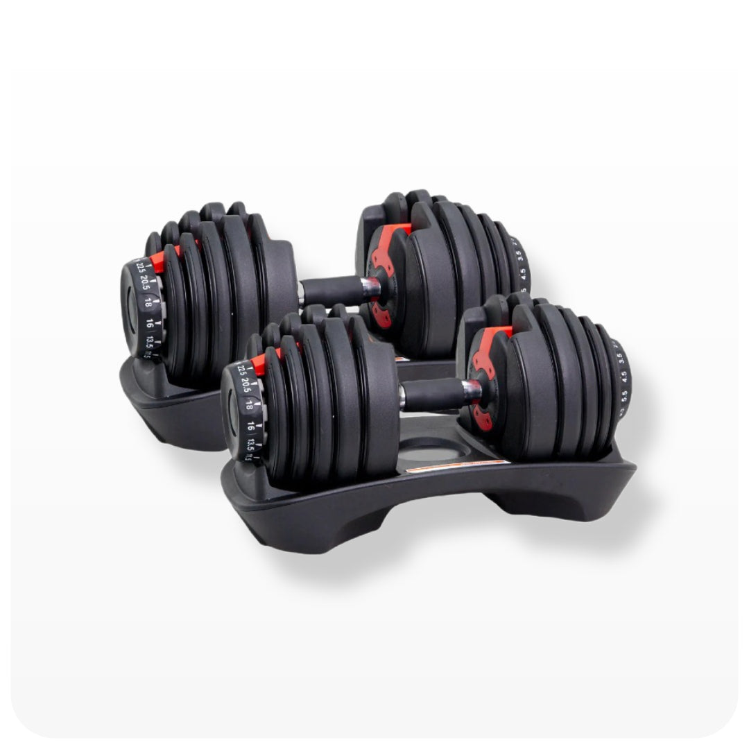 The adjustable dumbbells have a sale