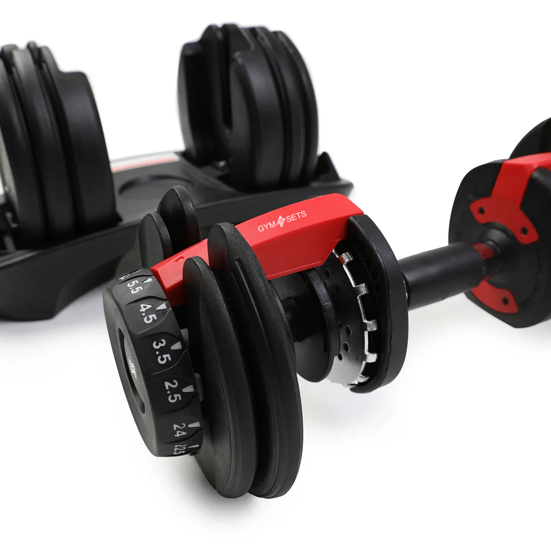 2X Adjustable Dumbbell Set 2.5-24kg Pair of DB Weights For Home Gym