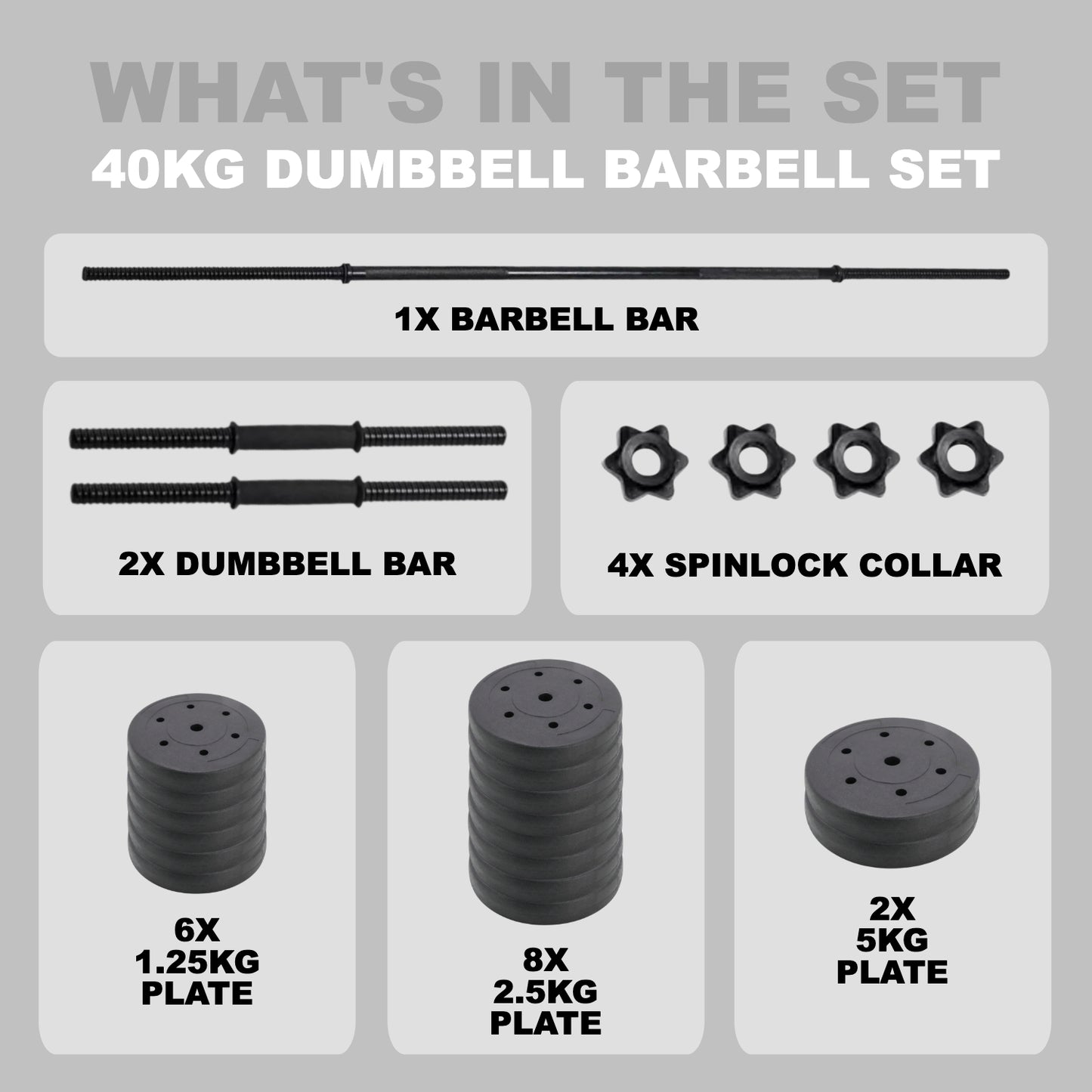 GymSets Adjustable Dumbbell Barbell Set V2