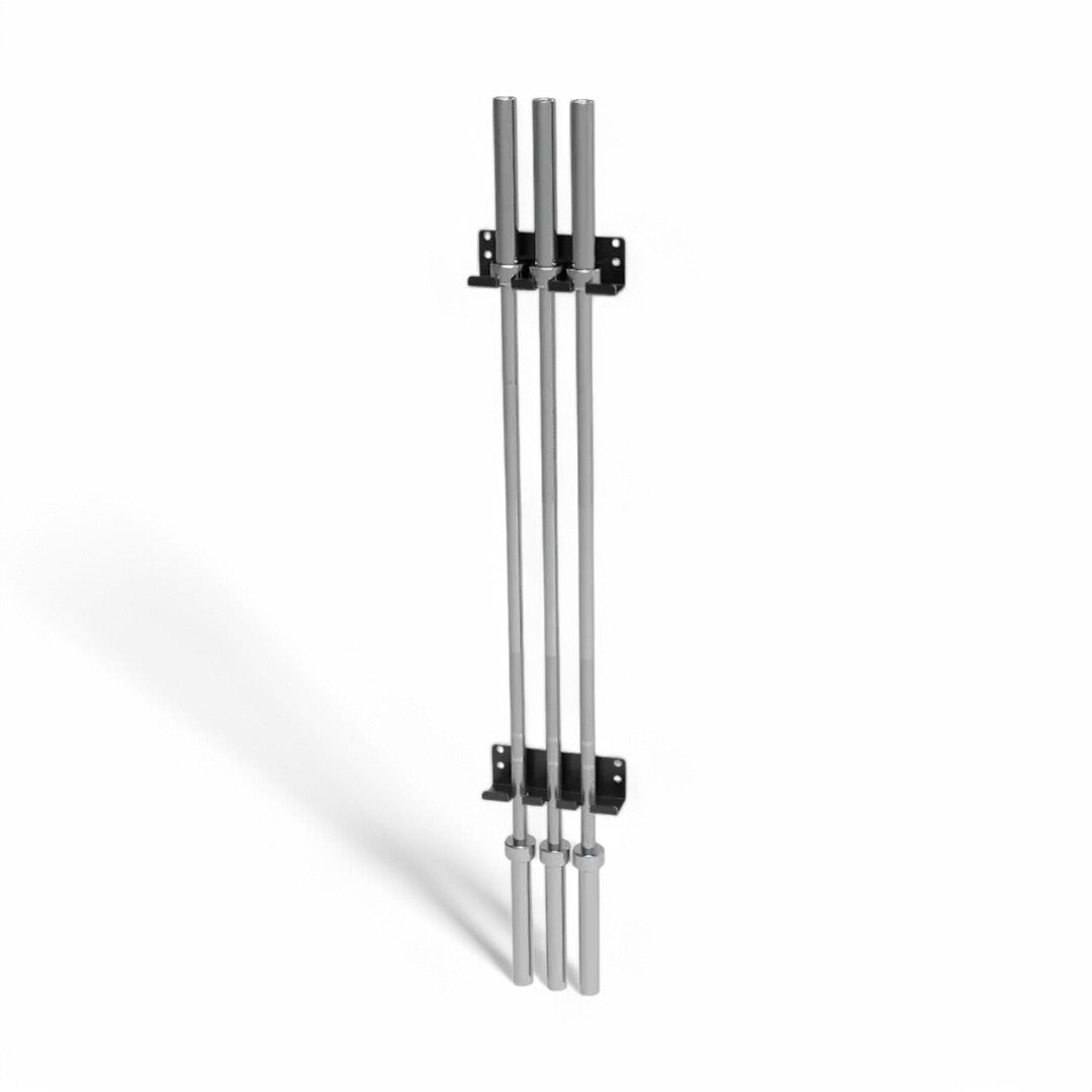 Commercial 3 Barbell Holder Wall Mounted Vertical Rack Triple Hanger
