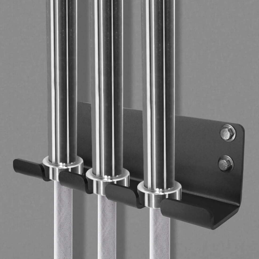 Commercial 3 Barbell Holder Wall Mounted Vertical Rack Triple Hanger