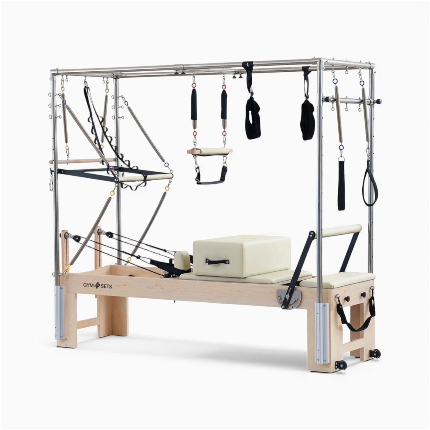 GymSets 3-In-1 Cadillac Reformer Studio Maple Wood Pro Grade