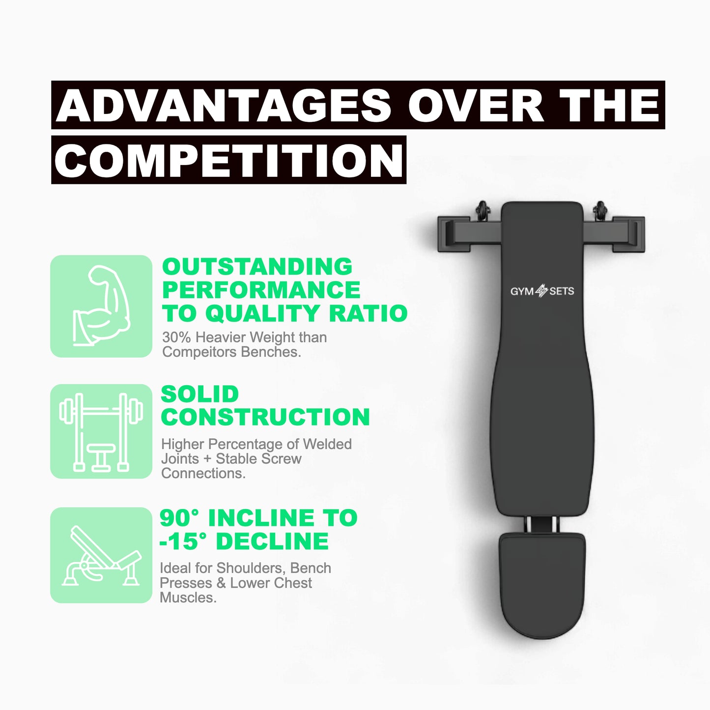 GymSets Commercial Curved Adjustable Weight Bench