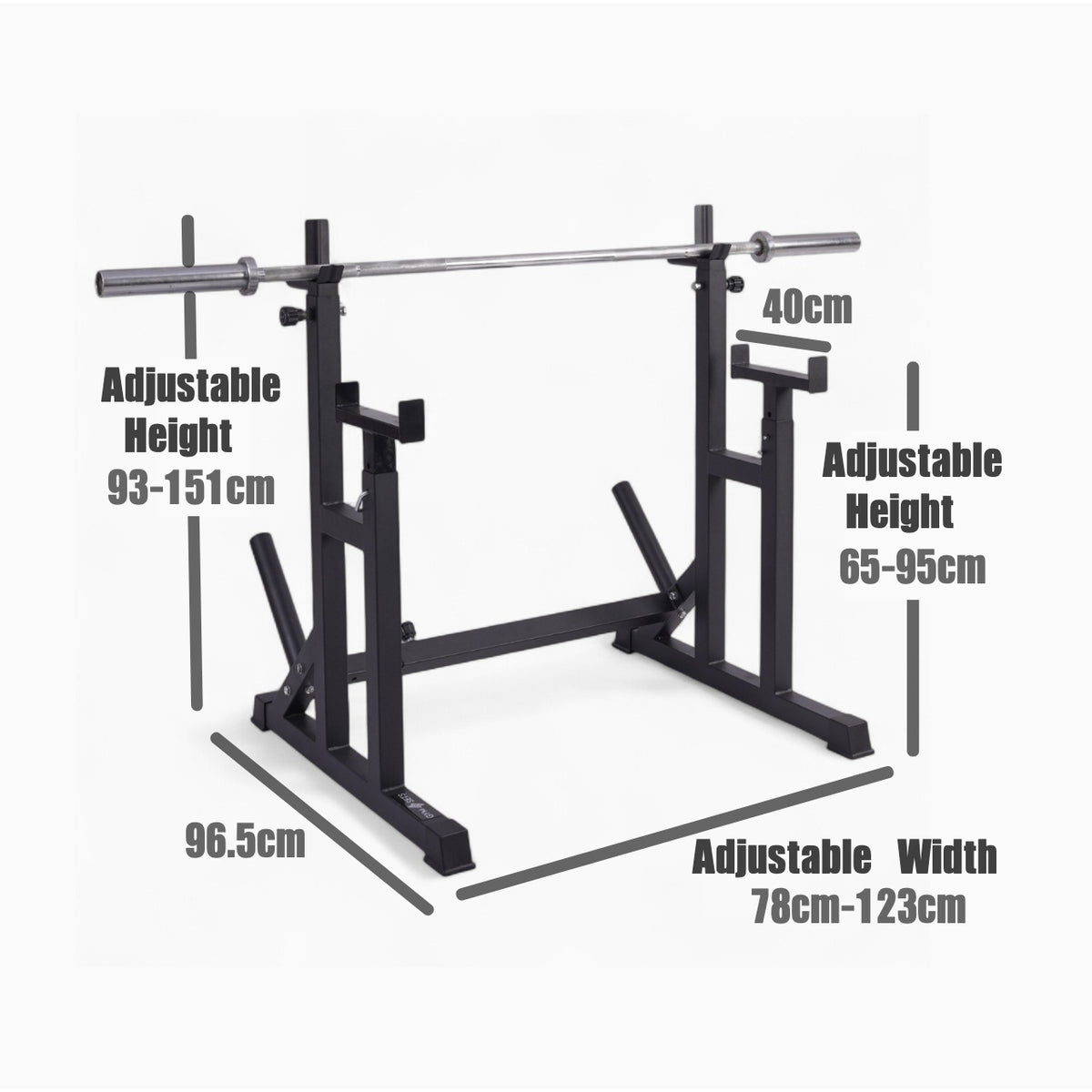 GymSets Heavy Duty Adjustable Squat Rack 2.0 With High Load Capacity