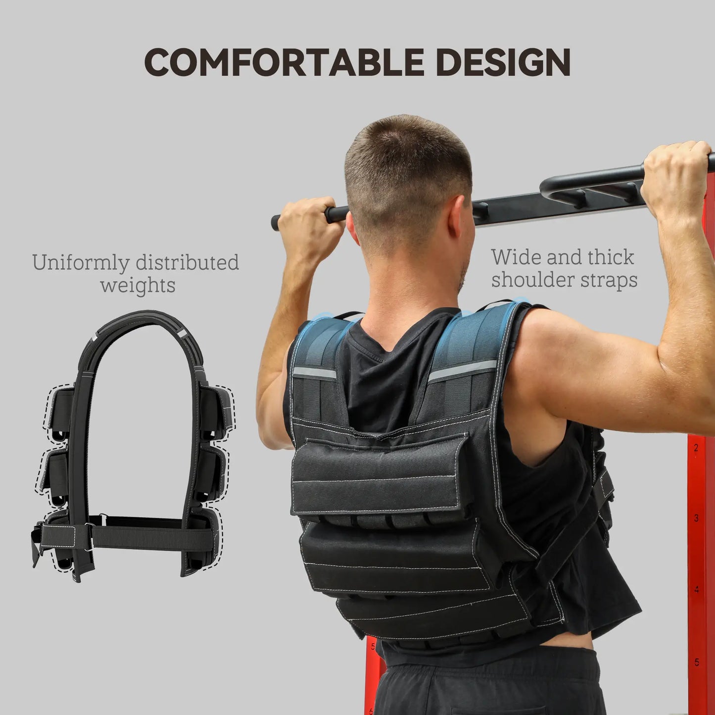 Gymsets Weighted Vest Features Adjustable Weight, Secure Fit, Durable Design, Enhanced Visibility, Comfortable Training And Versatile Use For All Fitness Levels