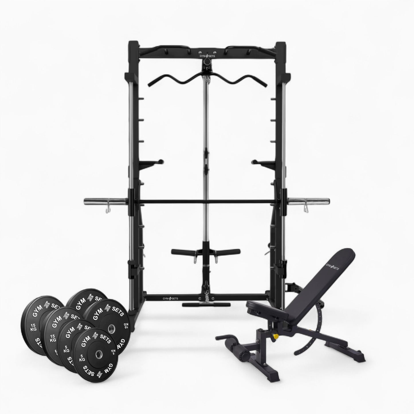 Heavy-Duty Cable & Smith Machine Gym Equipment For Home And Commercial Use. Perfect For Squats, Bench Press, Lat Pulldowns, Curls, & Full-Body Strength Training