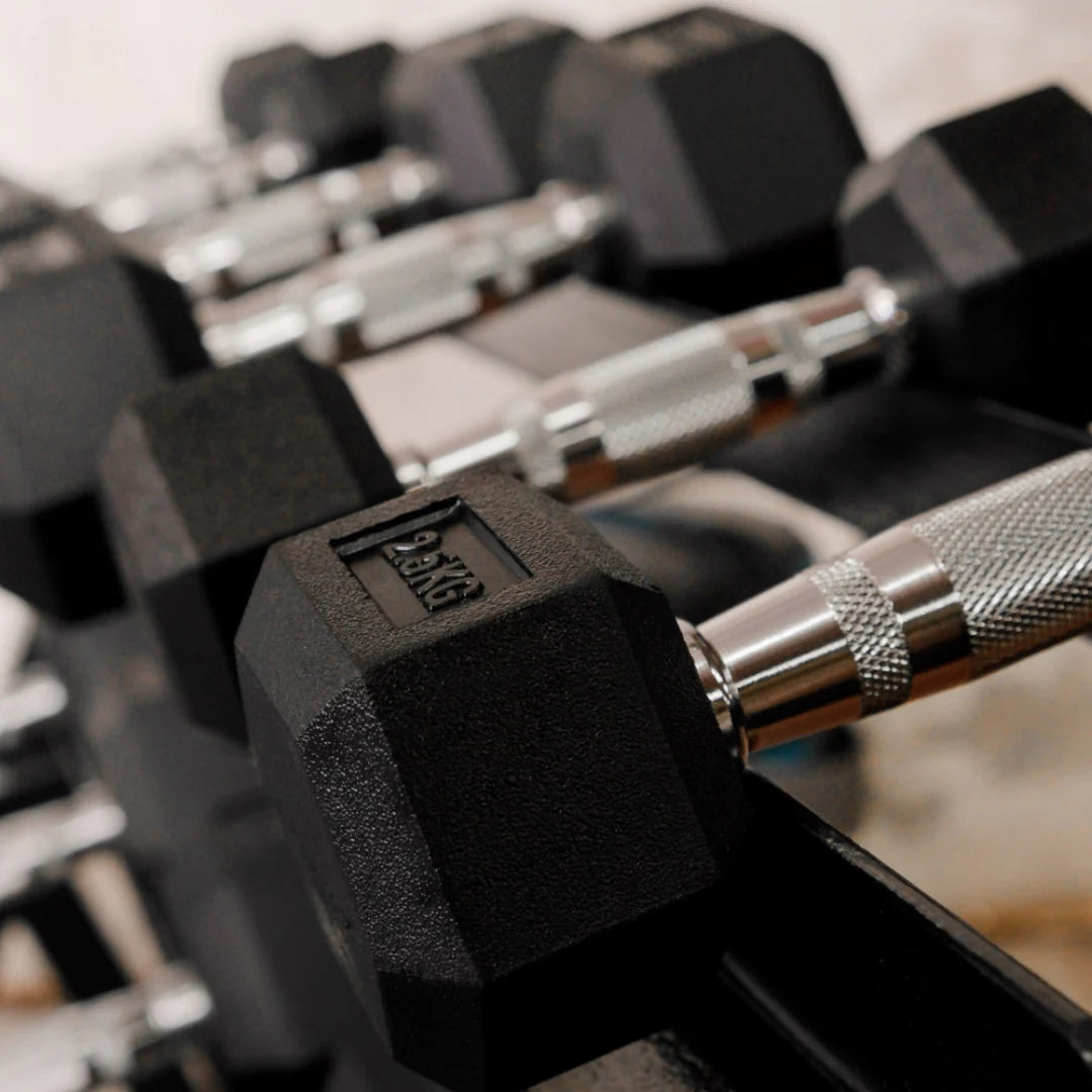 Hex Dumbbells Set 2.5kg-30kg Pair Hand Weights Rubber Encased Gym