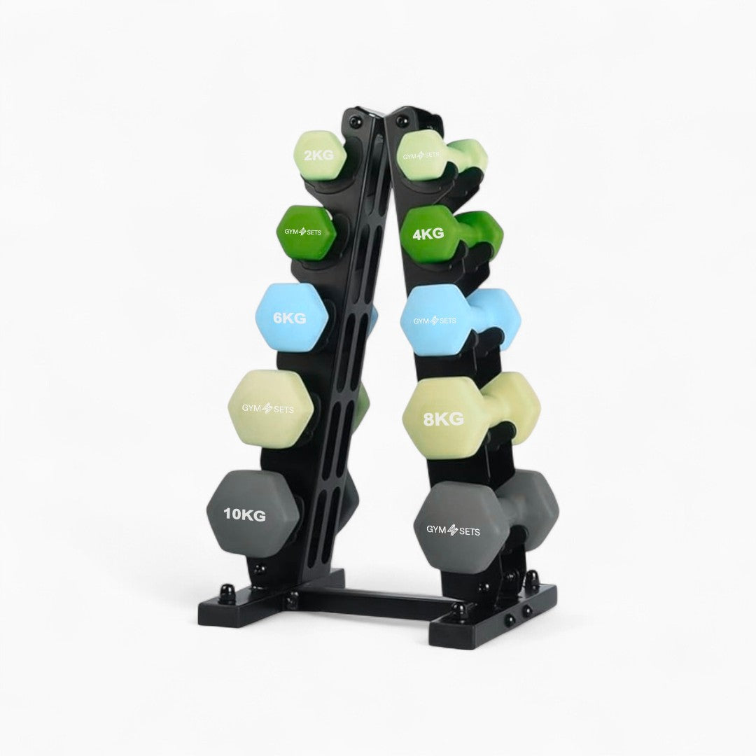 Neoprene Dumbbell Rack – Heavy-Duty Durable Soft Grip Organised Safe