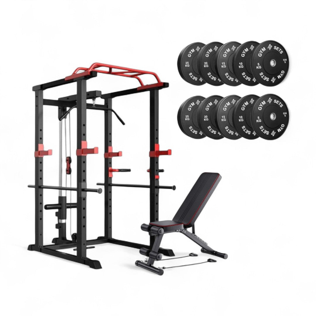 GymSets Power Cage with Cable Pulley