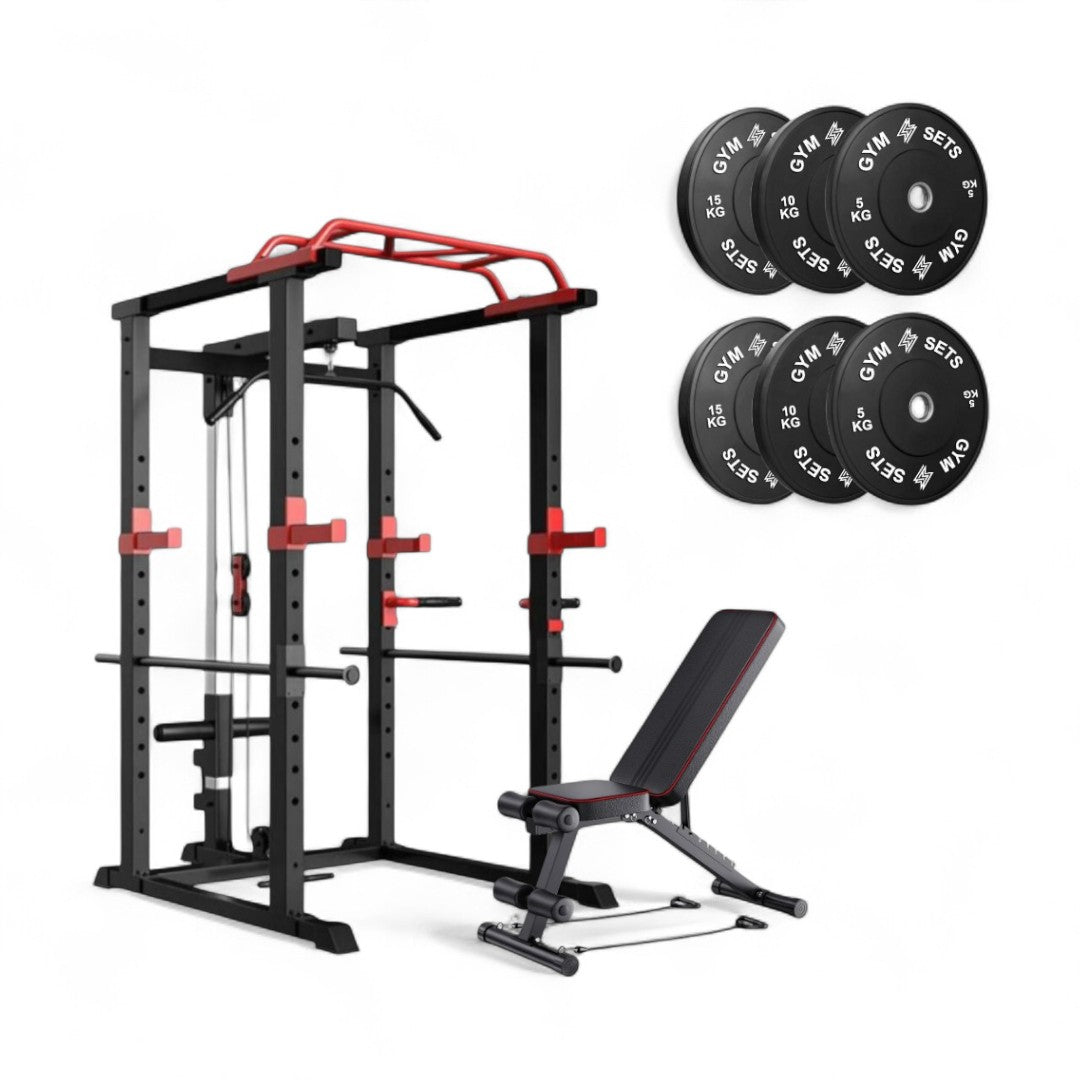 GymSets Power Cage with Cable Pulley