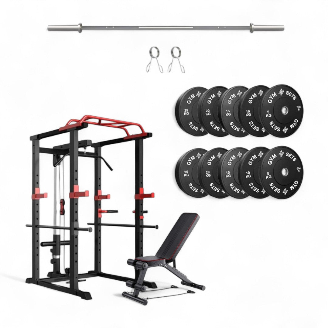 GymSets Power Cage with Cable Pulley