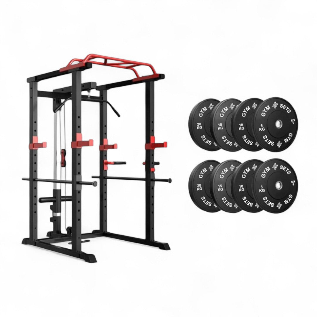 GymSets Power Cage with Cable Pulley