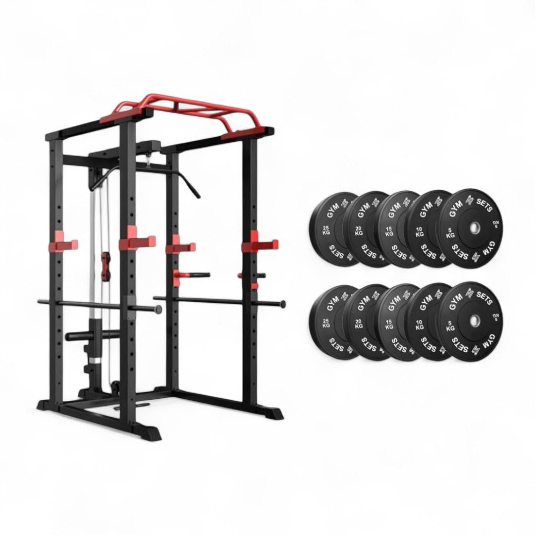 GymSets Power Cage with Cable Pulley