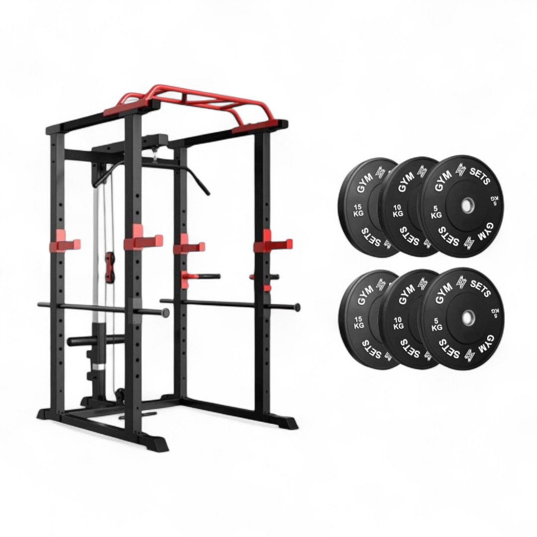GymSets Power Cage with Cable Pulley