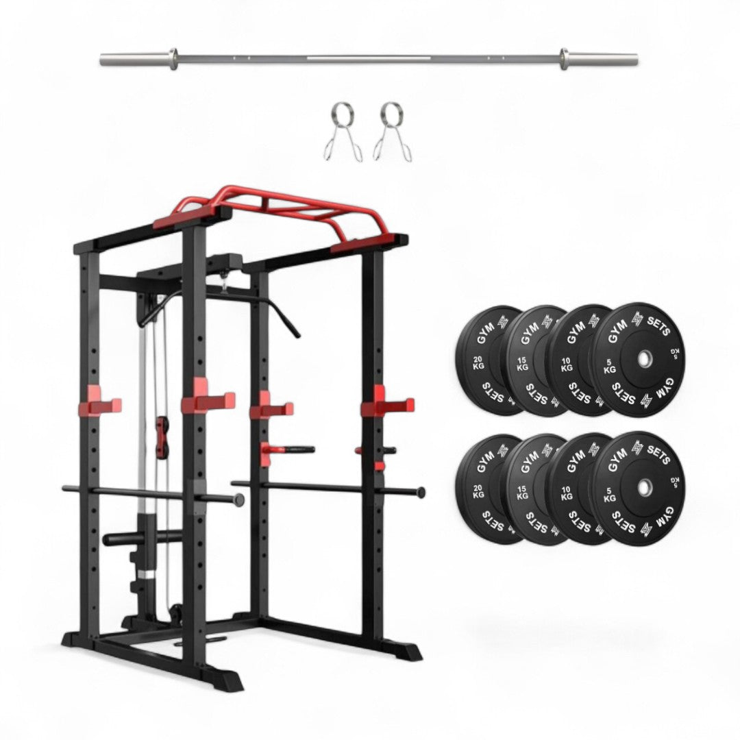 GymSets Power Cage with Cable Pulley