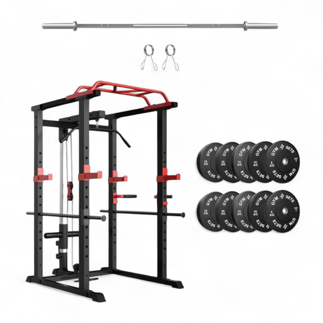 GymSets Power Cage with Cable Pulley