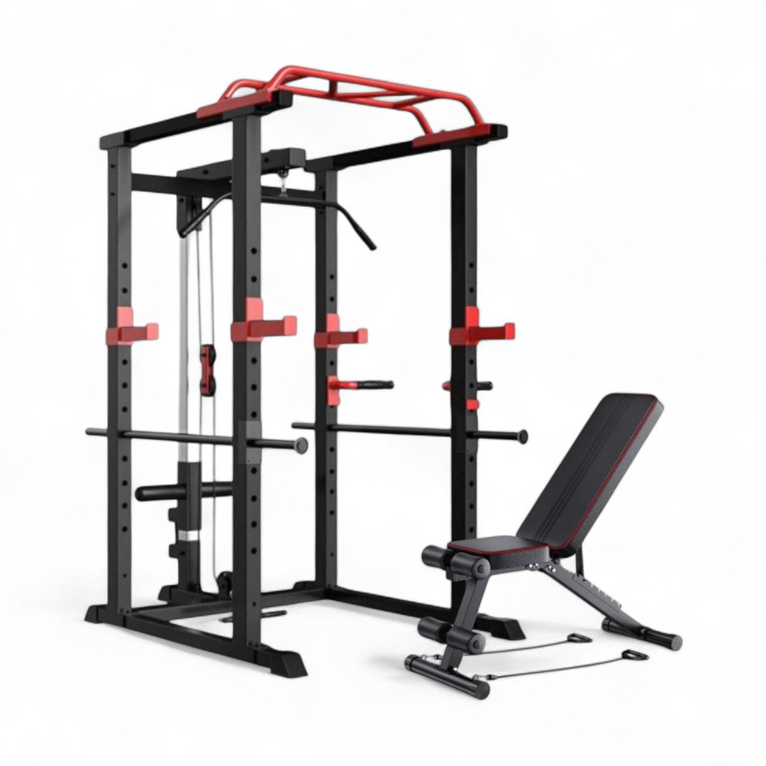 GymSets Power Cage with Cable Pulley