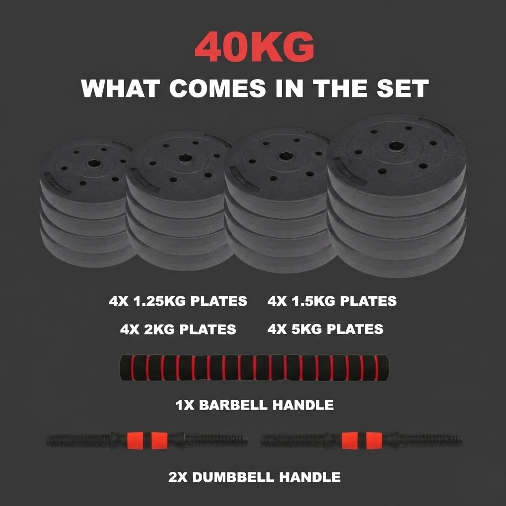 GymSets Adjustable Dumbbell Barbell Set