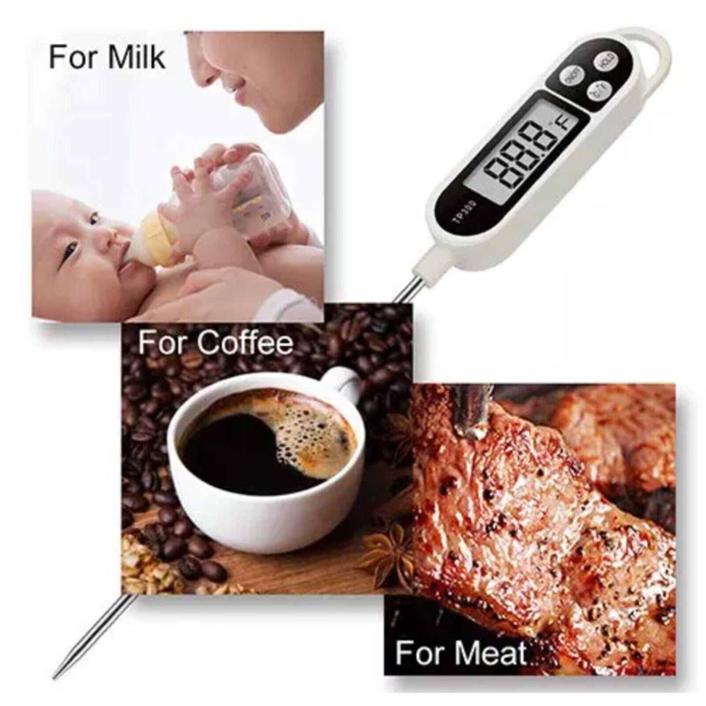 Digital Kitchen Thermometer with Probe, Cooking Meat Food Temperature