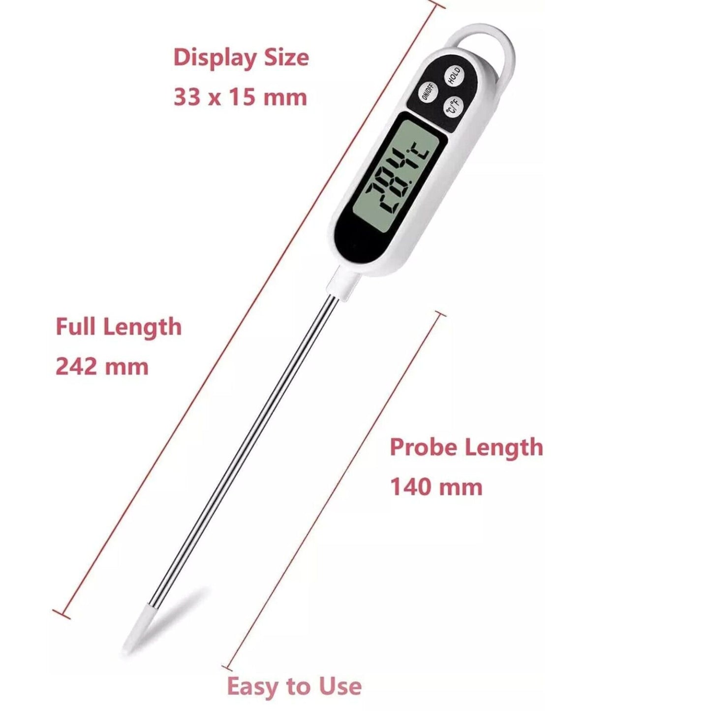 Digital Kitchen Thermometer with Probe, Cooking Meat Food Temperature