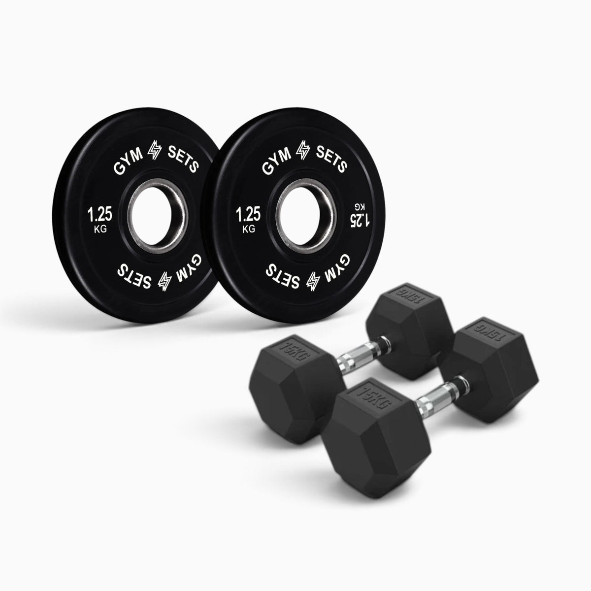 Olympic Bumper Plate & Hex Dumbbell Package