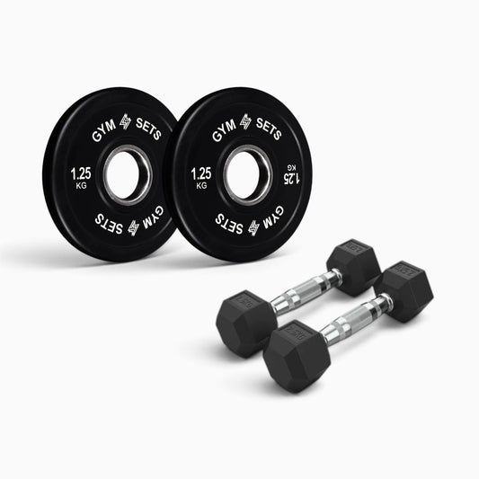 Olympic Bumper Plate & Hex Dumbbell Package