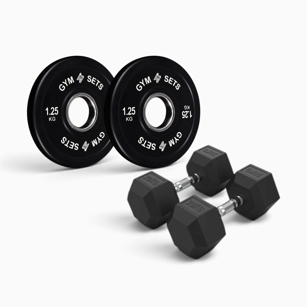 Olympic Bumper Plate & Hex Dumbbell Package