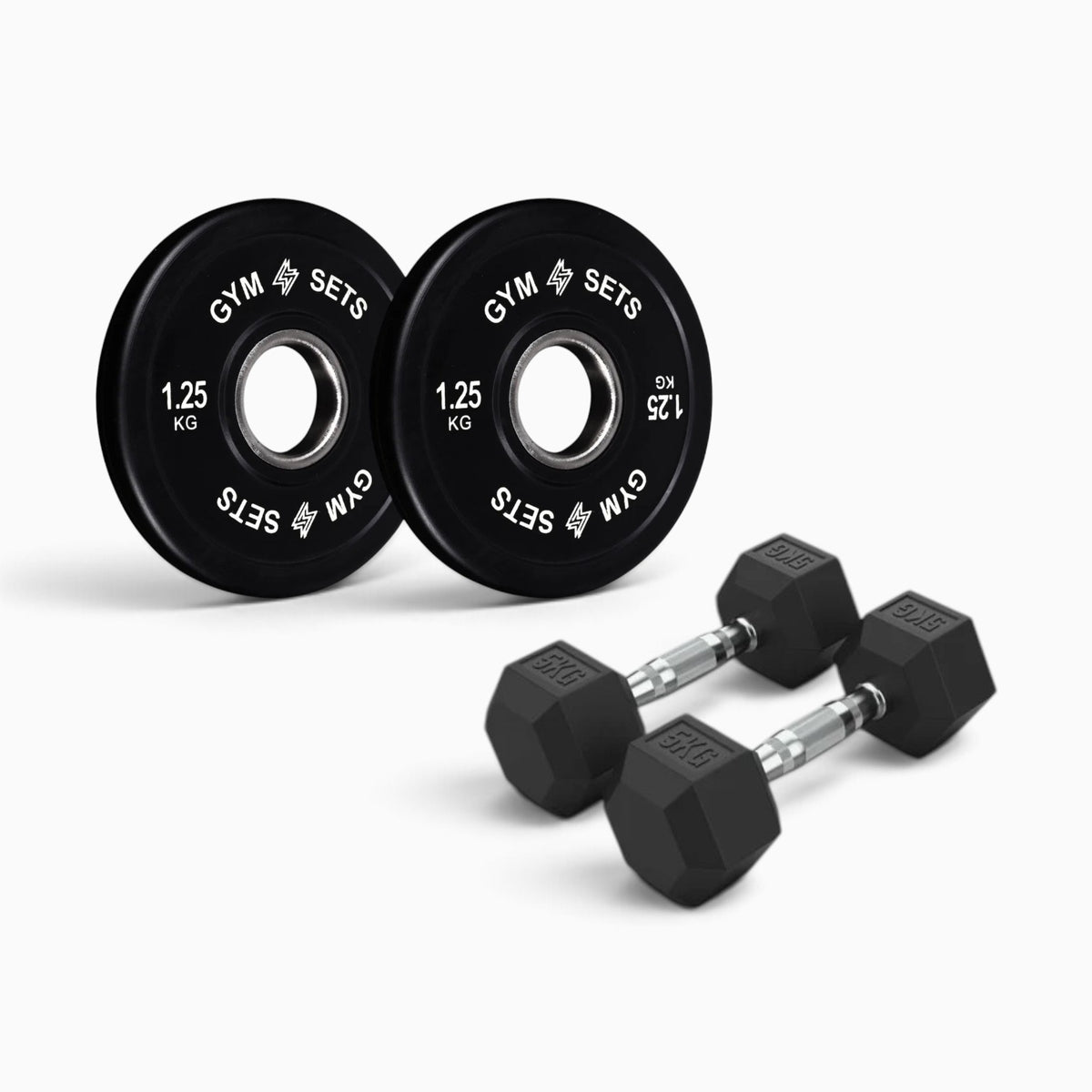 Olympic Bumper Plate & Hex Dumbbell Package