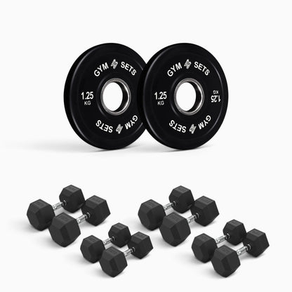 Olympic Bumper Plate & Hex Dumbbell Package