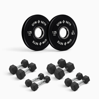 Olympic Bumper Plate & Hex Dumbbell Package