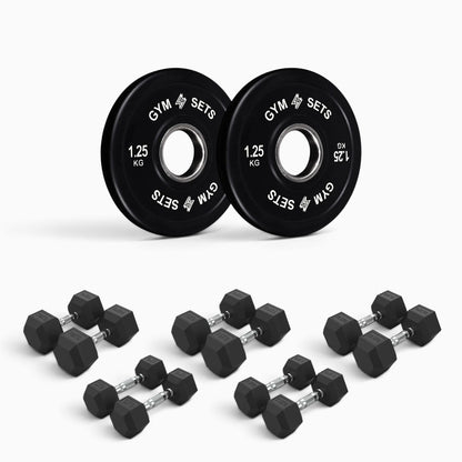 Olympic Bumper Plate & Hex Dumbbell Package