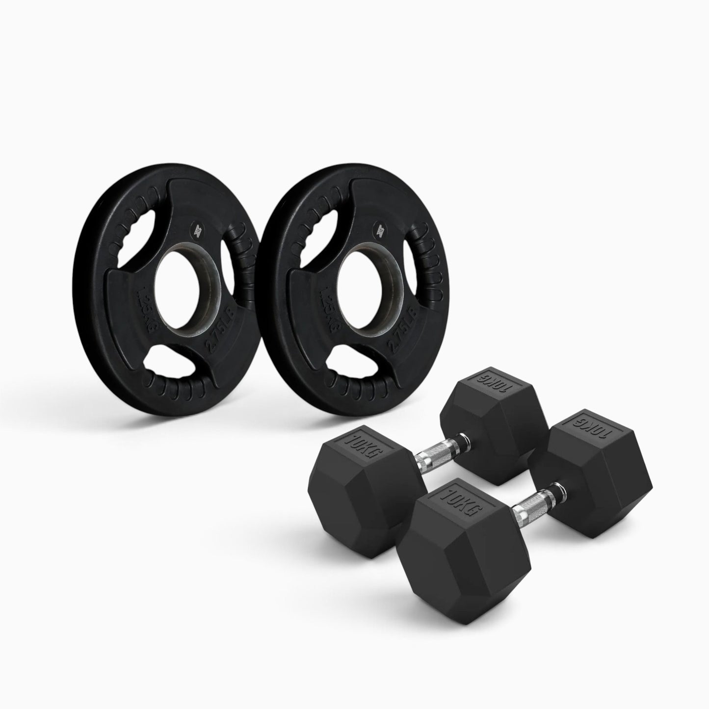 Tri Grip Plate & Dumbbell Package