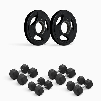 Tri Grip Plate & Dumbbell Package