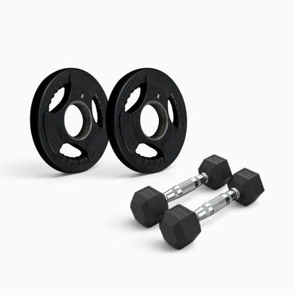 Tri Grip Plate & Dumbbell Package