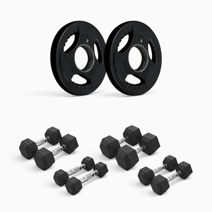 Tri Grip Plate & Dumbbell Package