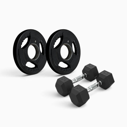 Tri Grip Plate & Dumbbell Package