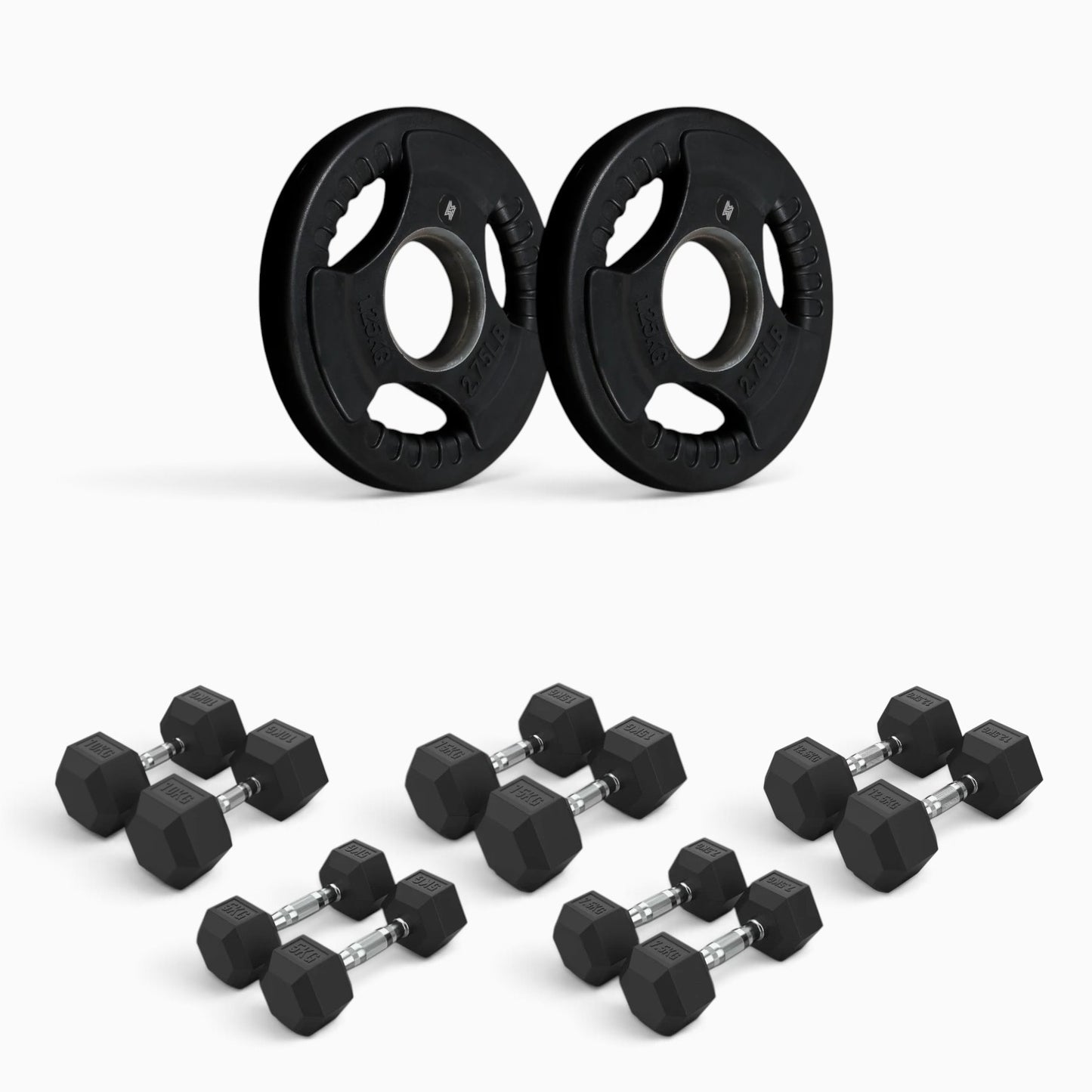 Tri Grip Plate & Dumbbell Package