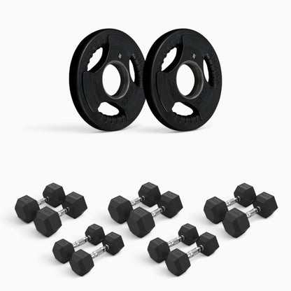 Tri Grip Plate & Dumbbell Package