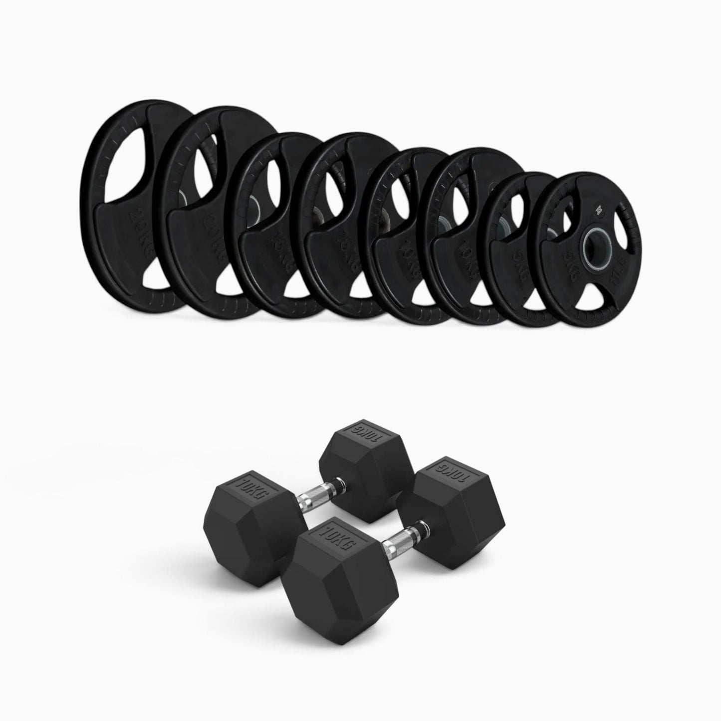 Tri Grip Plate & Dumbbell Package