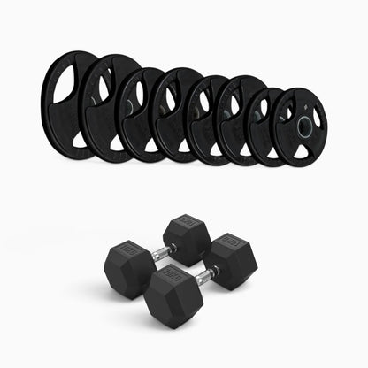 Tri Grip Plate & Dumbbell Package