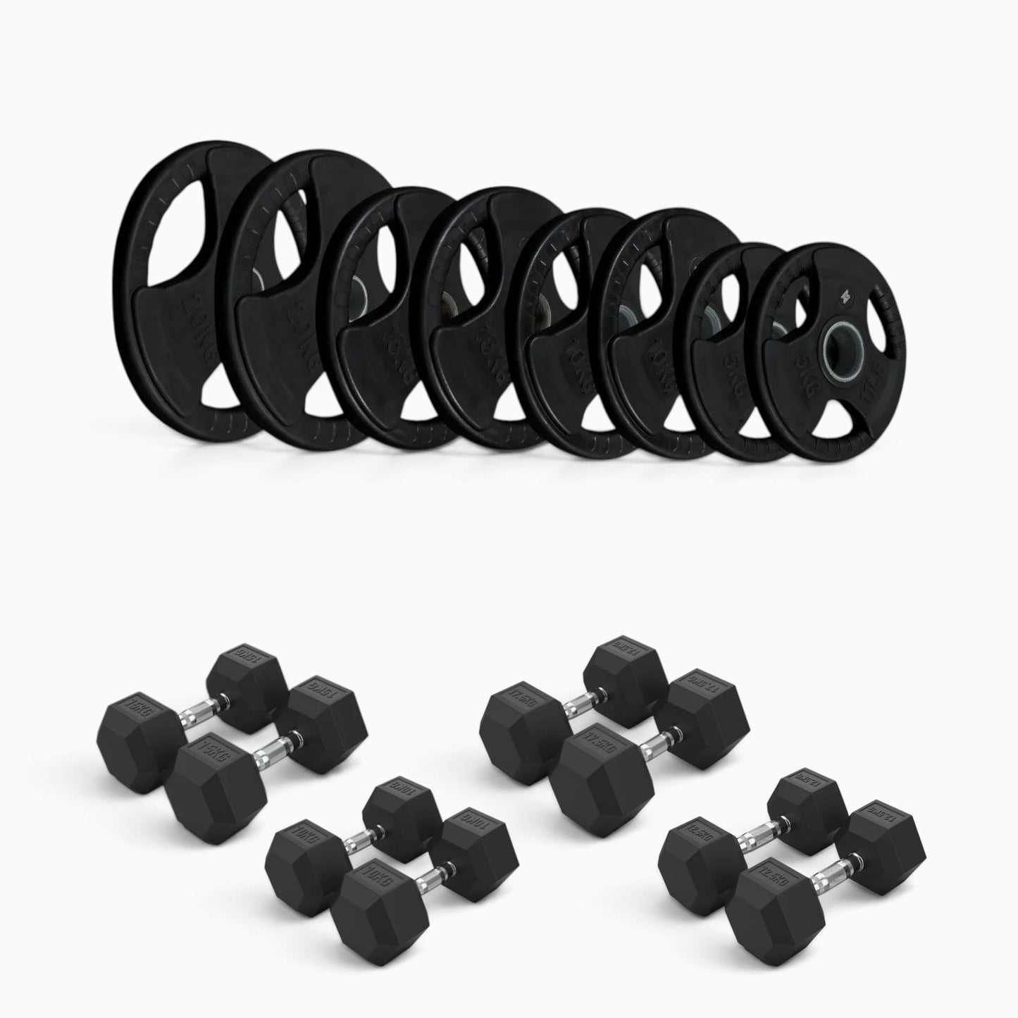Tri Grip Plate & Dumbbell Package