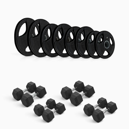 Tri Grip Plate & Dumbbell Package