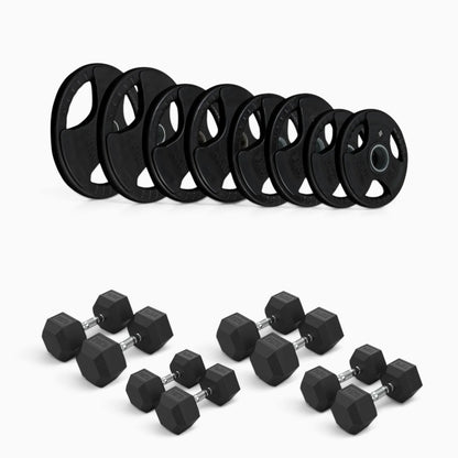 Tri Grip Plate & Dumbbell Package