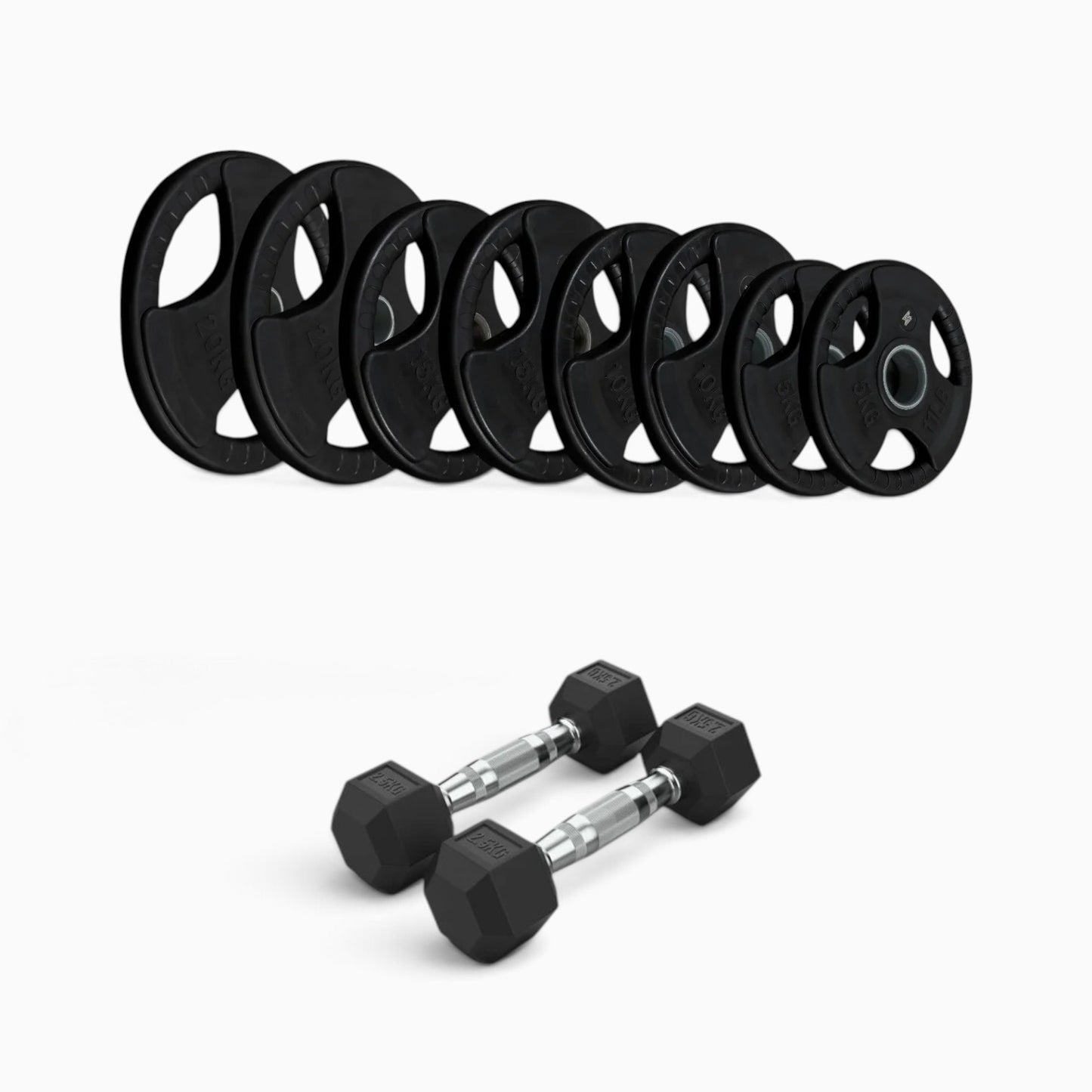 Tri Grip Plate & Dumbbell Package