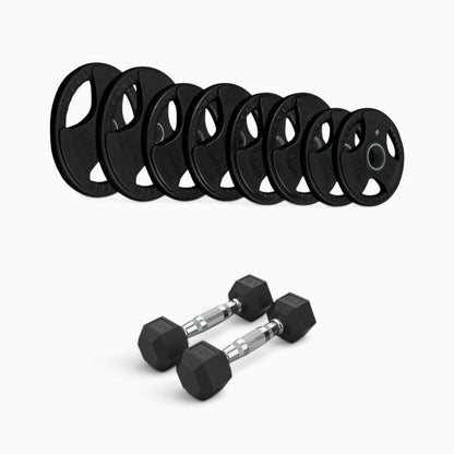 Tri Grip Plate & Dumbbell Package