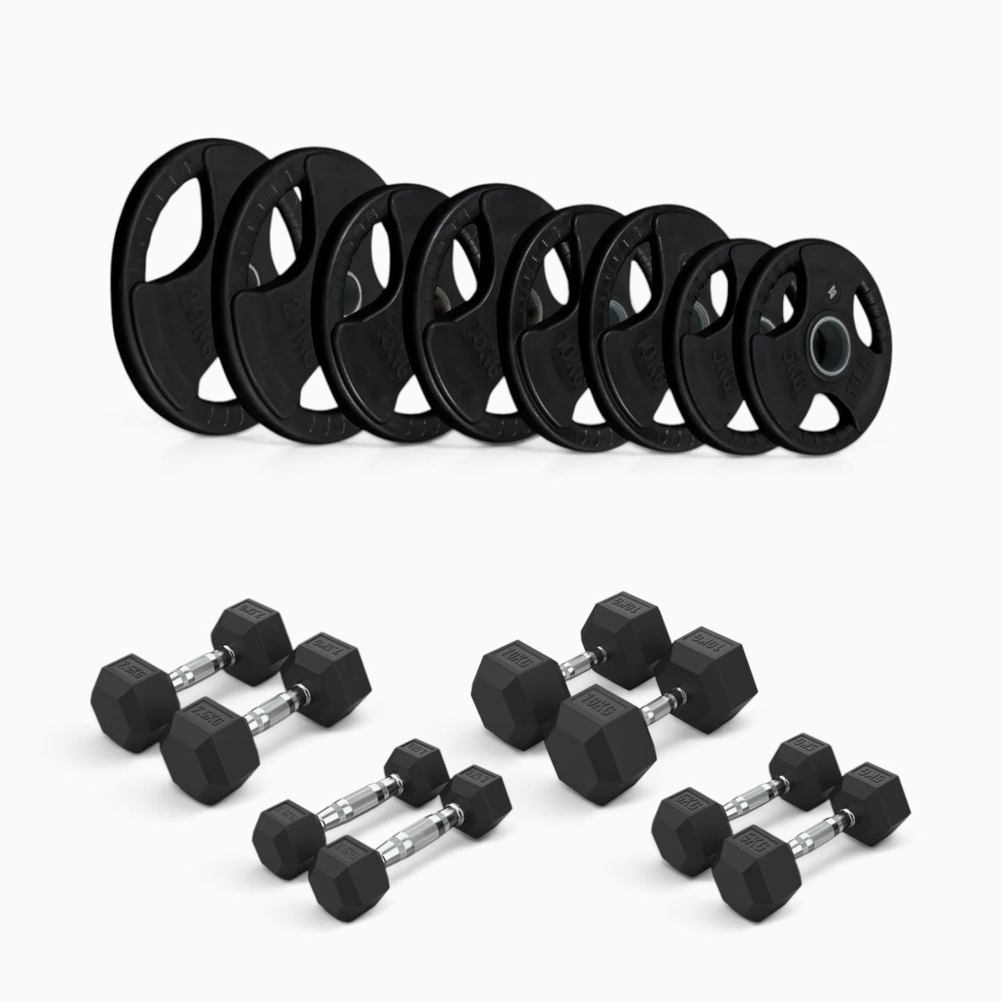 Tri Grip Plate & Dumbbell Package
