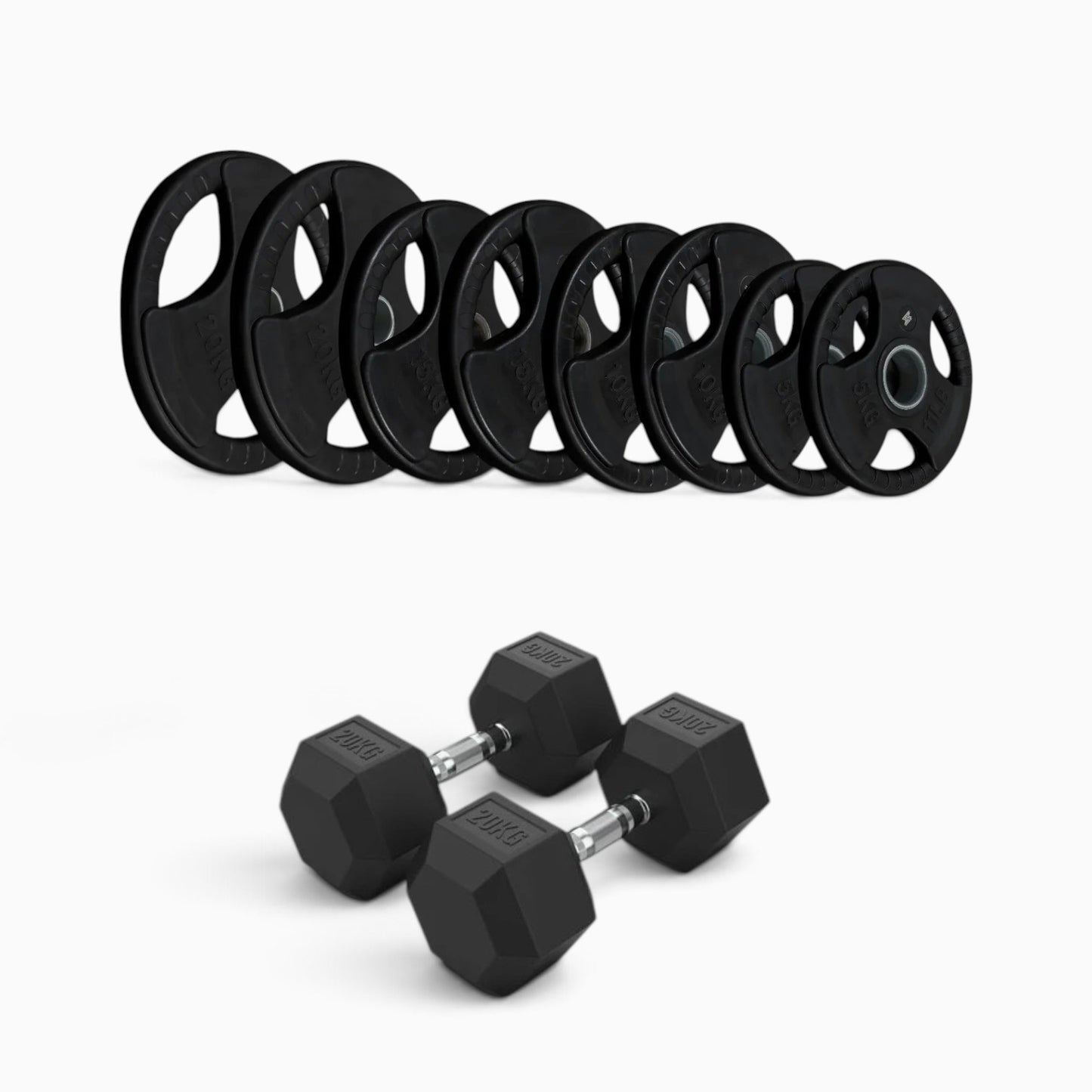 Tri Grip Plate & Dumbbell Package