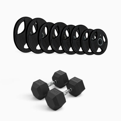 Tri Grip Plate & Dumbbell Package